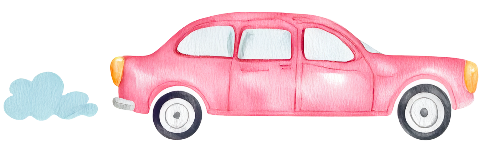 Watercolor Car with smoke