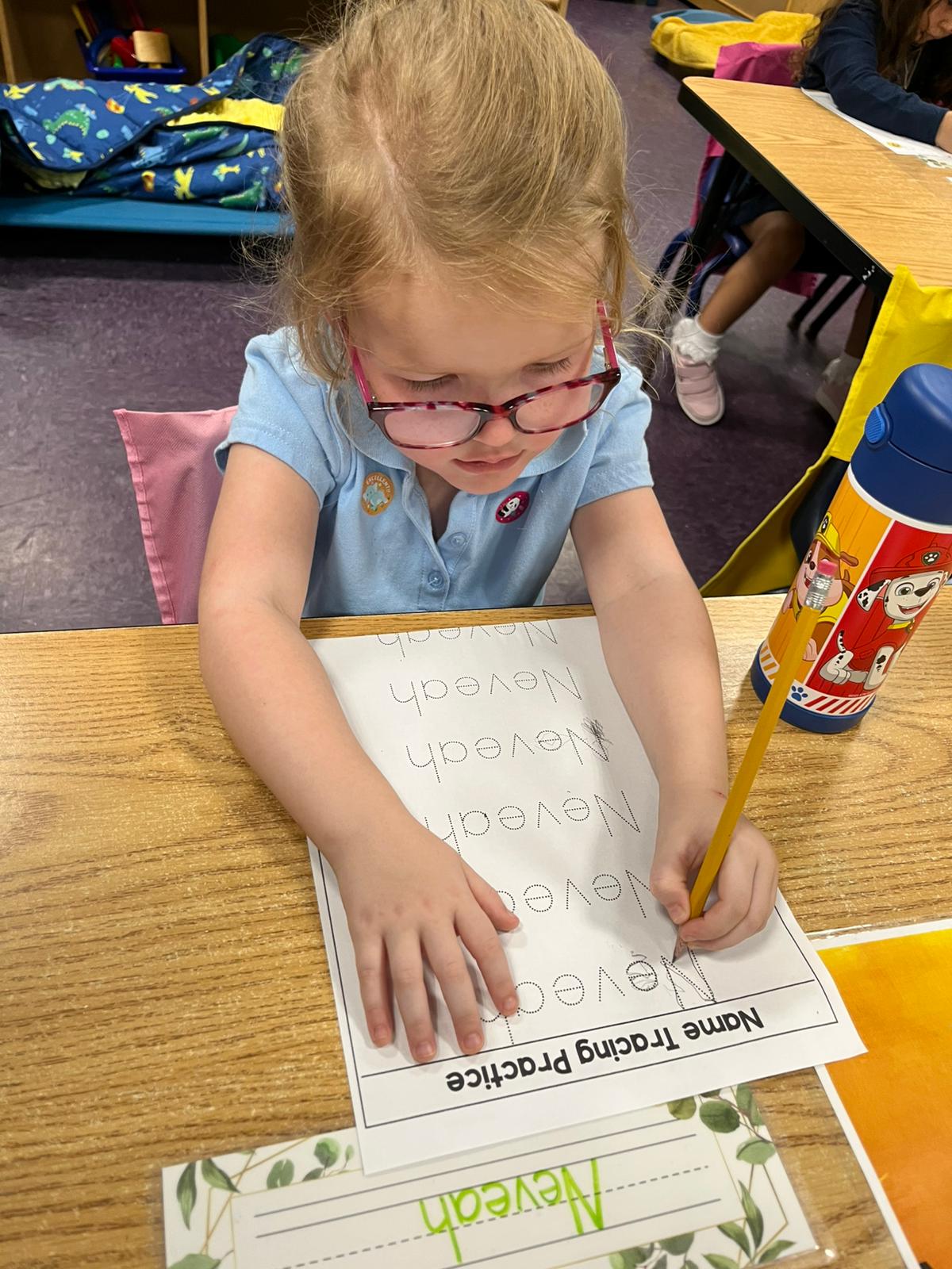 Savannah kid learning spelling